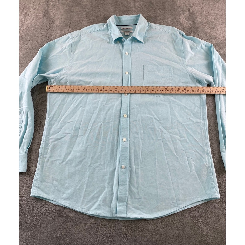 Amazon Essentials Mens Regular Fit Long Sleeve Oxford Shirt Light Blue XL - Picture 6 of 13